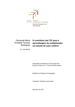 Fernanda Maria Andrade Tavares Rodrigues O contributo das TIC