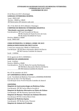 CALENDÁRIO DE 2015 22 de Março de 2015