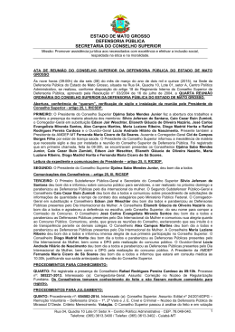 4&ordf; Reuni&atilde;o ordin&aacute;ria 06/03/2015 - Defensoria P&uacute;blica do Estado de