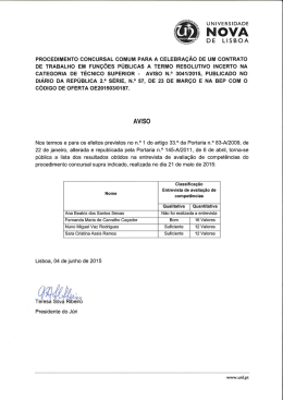 procedimento concursal comum para a celebração de um contrato