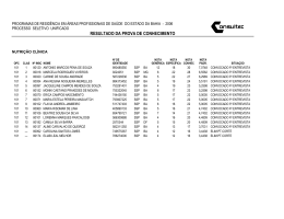 RESULTADO DA PROVA DE CONHECIMENTO