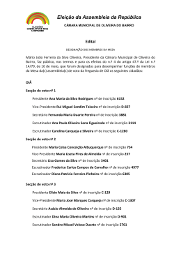 Designa&ccedil;&atilde;o dos Membros das Mesas