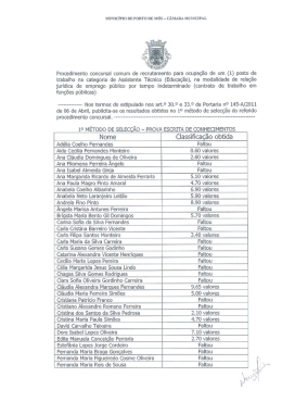 Procedimento concursal comum de recrutamento para ocupação de