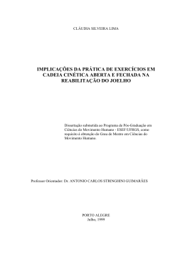 implica&ccedil;&otilde;es da pr&aacute;tica de exerc&iacute;cios em cadeia cin&eacute;tica aberta e