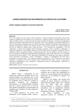 les&otilde;es desportivas decorrentes da pr&aacute;tica do atletismo