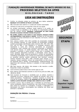 Processo Seletivo UFMS 2005 - Inverno