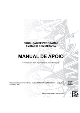 produ&ccedil;&atilde;o de programas em r&aacute;dio comunit&aacute;ria