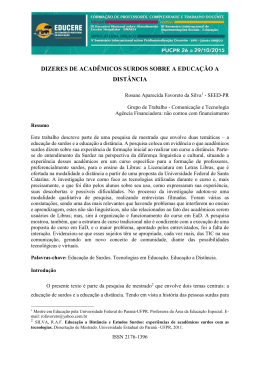 dizeres de acad&ecirc;micos surdos sobre a educa&ccedil;&atilde;o a dist&acirc;ncia
