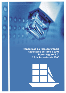 Transcrição Teleconferência Resultados 4T04 e 2004