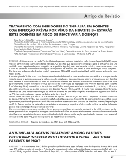Inibidores do TNF-&alpha; em Doentes com Infec&ccedil;&atilde;o Pr&eacute;via por V&iacute;rus da