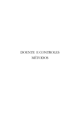 DOENTE E CONTROLES M&Eacute;TODOS