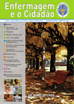 Em Tempo de Crise... - Ordem dos Enfermeiros