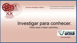 Investigar para conhecer. Vinte anos a fazer