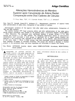 Artigo Cientifico - Sociedade Brasileira de Anestesiologia