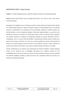 INVESTIGA&Ccedil;&Atilde;O CL&Iacute;NICA - Projecto Vencedor: Projecto: "An