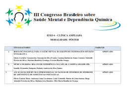 EIXO 4 &ndash; CL&Iacute;NICA AMPLIADA MODALIDADE: P&Ocirc;STER