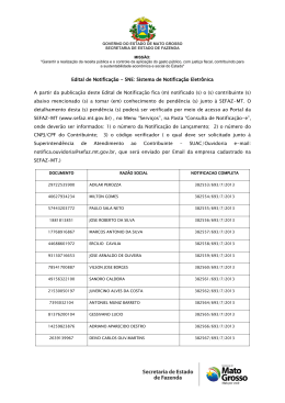 Edital de Notifica&ccedil;&atilde;o - SNE: Sistema de Notifica&ccedil;&atilde;o