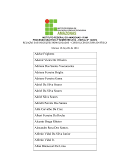 Inscri&ccedil;&otilde;es homologadas para o curso de licenciatura - IFAM-EaD