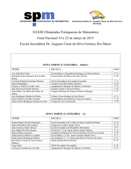 XXXIII Olimp&iacute;adas Portuguesas de Matem&aacute;tica Final Nacional 19 a