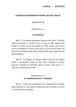 Estatuto da Fundação Universidade Federal de São Carlos