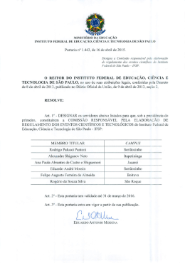 Portaria nº 1.443, de 16 de abril de 2015
