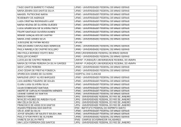 Inscri&ccedil;&otilde;es Deferidas - Universidade Federal de Minas Gerais