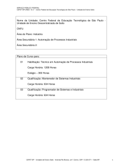 Projeto Pedag&oacute;gico do Curso