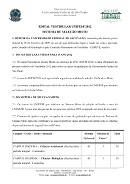 Universidade Federal de São Paulo EDITAL VESTIBULAR