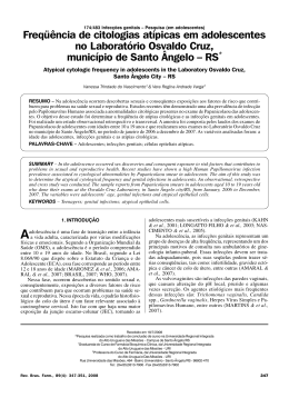 Freqüência de citologias atípicas em adolescentes no Laboratório