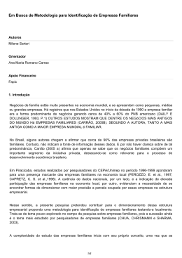 Em Busca de Metodologia para Identifica&ccedil;&atilde;o de Empresas