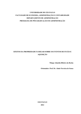 Efeitos da propriedade familiar sobre os eventos de fusão e aquisição
