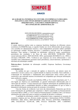 qualidade da informa&ccedil;&atilde;o cont&aacute;bil em empresas familiares
