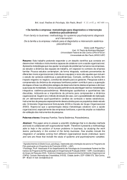 &bull; Da fam&iacute;lia &agrave; empresa: metodologia para diagn&oacute;stico e