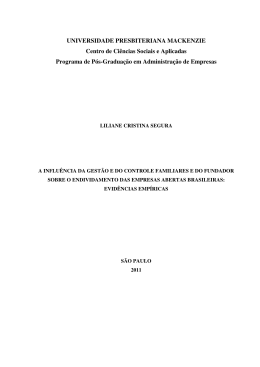 UNIVERSIDADE PRESBITERIANA MACKENZIE Centro de Ci&ecirc;ncias