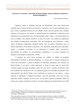 1 O Paran&aacute; no Centen&aacute;rio, 1500-1900, de Rocha Pombo: esbo&ccedil;o
