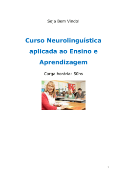 Curso Neurolinguística aplicada ao Ensino e