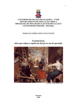 afeto que enla&ccedil;a o sujeito do desejo no ato de aprender