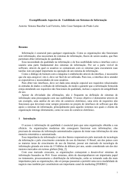 Exemplificando Aspectos de Usabilidade em Sistemas de