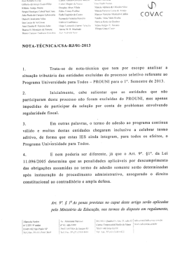 Nota Técnica/CSA-RJ/01-2013