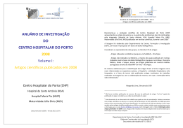 Anu&aacute;rio Investiga&ccedil;&atilde;o CHP 2008-Vol1-Artigos Publicados-2011