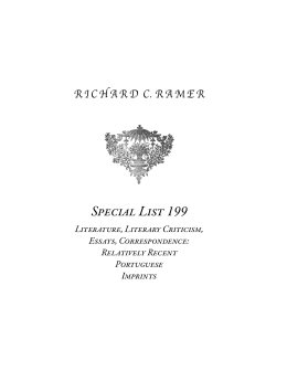 Special List 199 - Richard C. Ramer Old & Rare Books