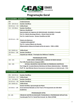 Programação Geral - CASI - Universidade Federal Fluminense
