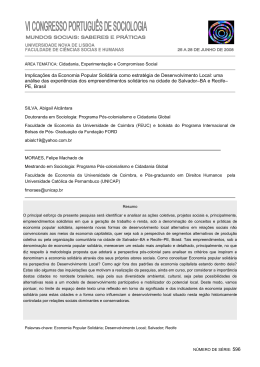 Implica&ccedil;&otilde;es da Economia Popular Solid&aacute;ria como estrat&eacute;gia