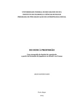 DO DOM &Agrave; PROFISS&Atilde;O - Reposit&oacute;rio Institucional da UFRGS