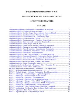 Acidentes de Tr&acirc;nsito - Tribunal de Justi&ccedil;a de Minas Gerais