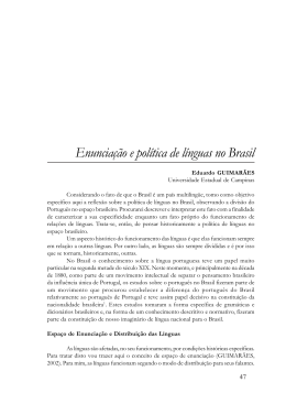 Enuncia&ccedil;&atilde;o e pol&iacute;tica de l&iacute;nguas no Brasil