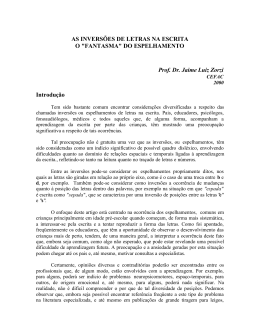 AS INVERS&Otilde;ES DE LETRAS NA ESCRITA O "FANTASMA