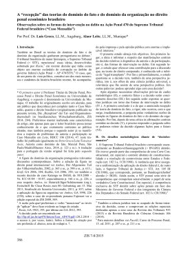 A &ldquo;recep&ccedil;&atilde;o&rdquo; das teorias do dom&iacute;nio do fato e do dom&iacute;nio da