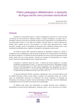 a aquisi&ccedil;&atilde;o da l&iacute;ngua escrita como processo sociocultural