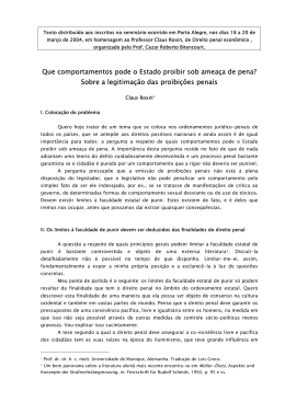 Que comportamentos pode o Estado proibir sob amea&ccedil;a de pena